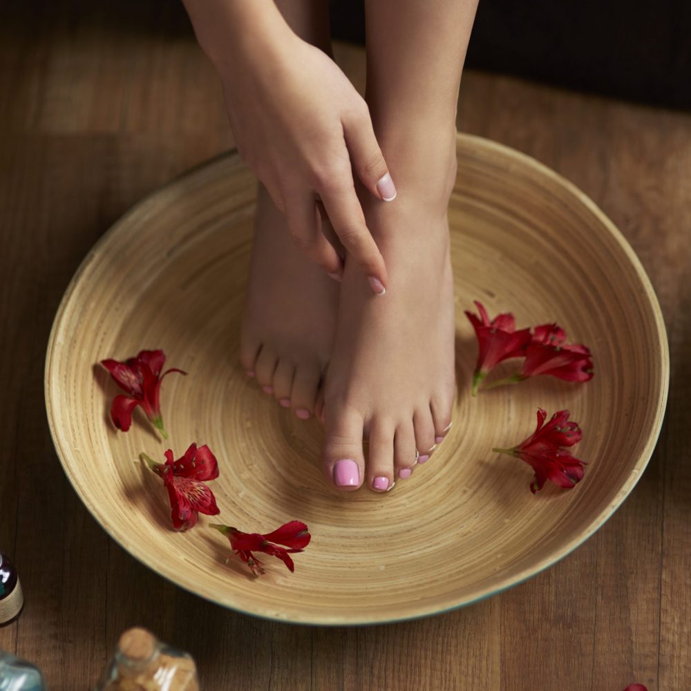 Time for pedicure at spa center